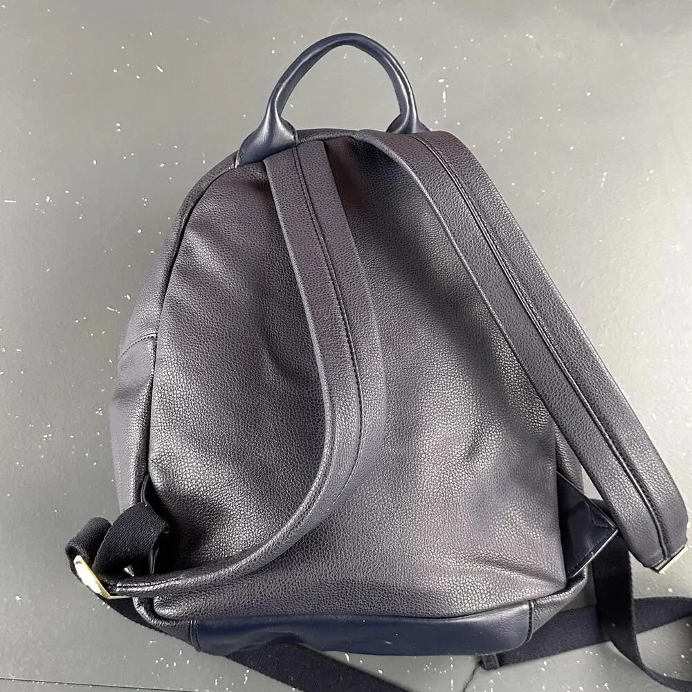 Tommy Hilfiger Leather Backpack Blue Striped Mini Day Bag 12x10x4 EUC - Picture 5 of 11
